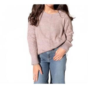 NEW KEREN HART knit crew sweater in soft mauve